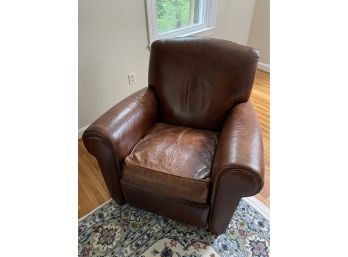Crate And Barrel Leather Club Chair - Recliner