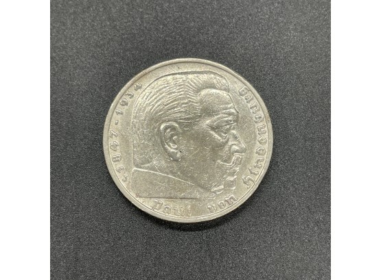 1937 Third Reich 5 Reichsmark Silver