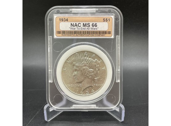 1934 Peace Silver Dollar NAC MS 66