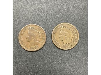 2 Indian Head Pennies