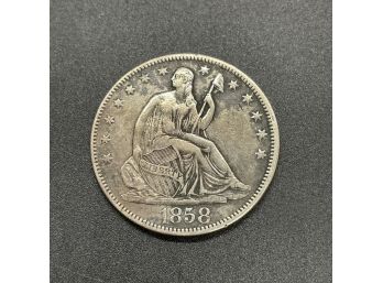 1858 Seated Liberty Half Dollar