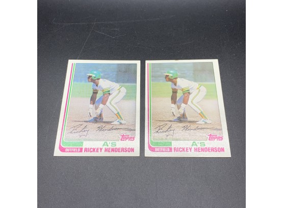 2 1982 Topps  Rickey Henderson Cards