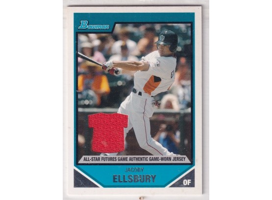 2007 Bowman Jacoby Ellsbury All Star Futures Game Authentic Game Worn Jersey Rookie Card
