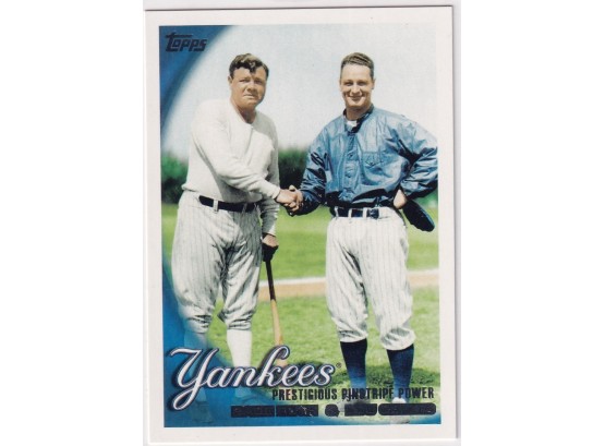 2010 Topps Yankees Prestigious Pinstripe Power Babe Ruth & Lou Gehrig