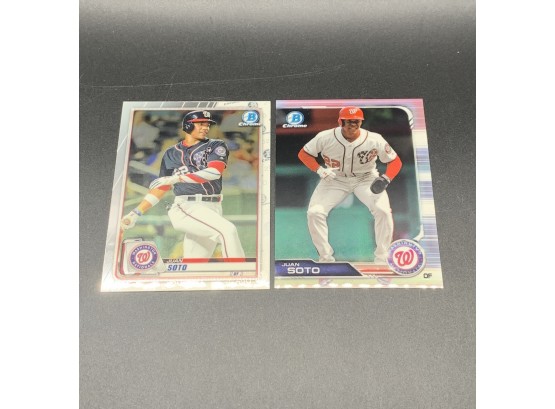 2 Bowman Chrome Juan Soto Baseball Cards