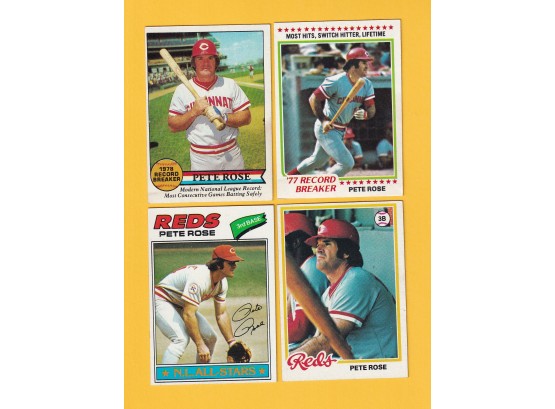 4 Pete Rose Baseball Cards
