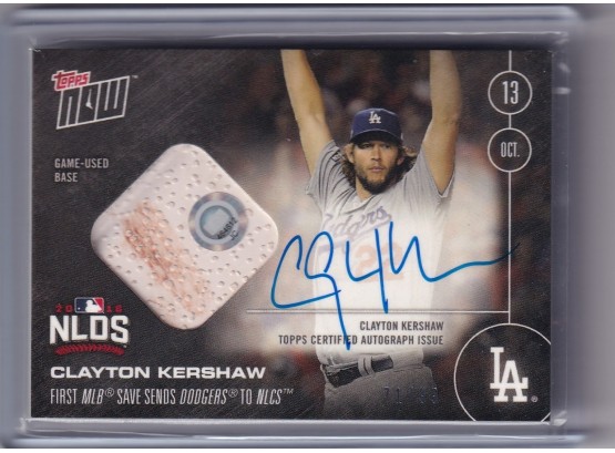 2016 Topps Now Clayton Kershaw First MLB Save Sends Dodgers To NLCS