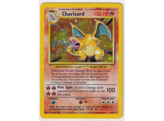 1999 Pokemon Game Charizard Holo
