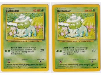 2 1999 Pokemon Bulbasaur Cards