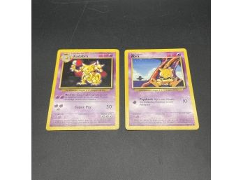2 1999 Abra & Kadabra Pokemon Cards
