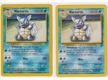 2 Pokemon Wartortle 1999 & 2000