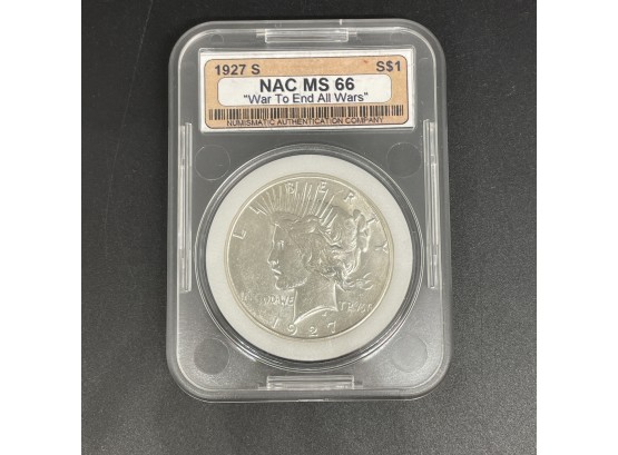 1927 S Peace Silver Dollar NAC MS 66