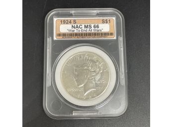1924 S Peace Silver Dollar NAC MS 66