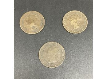 Three Queen Victoria Canadian Coins
