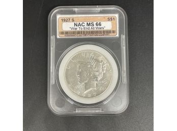 1927 S Peace Silver Dollar NAC MS 66