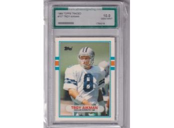 1989 Topps Traded Troy Aikman AGS 10 Gem Mint