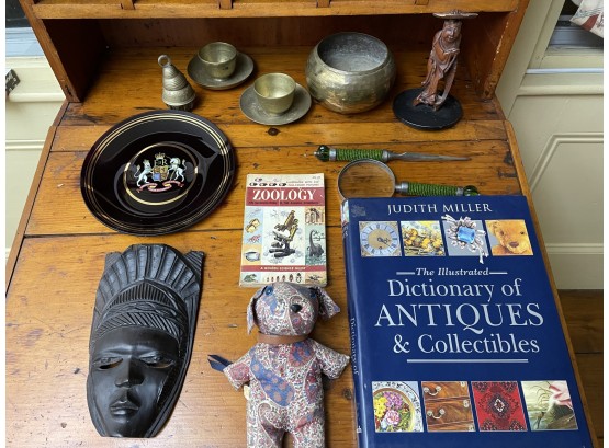 Lot Of Brass, Literature And Decor Items