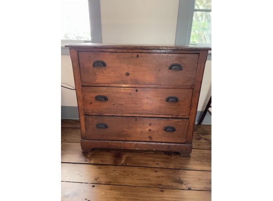 Antique 3 Drawer Chest With Scoop Pull Handles