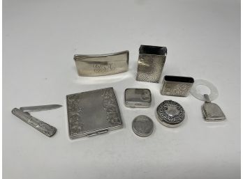 Mixed Lot Of Antique Sterling Asst. Collectibles