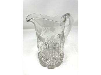 Crystal Pitcher - Etched Glass