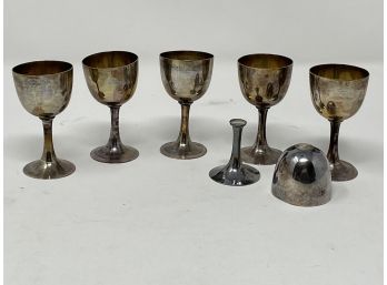 Antique Sterling Aperitif Cups Lot Of 6