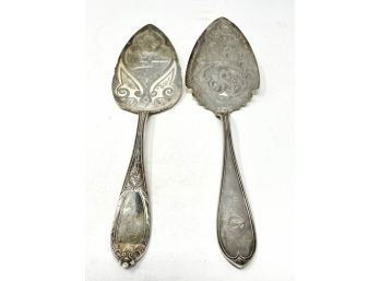 Antique Serving Pieces - Intricately Etched Nautical Design