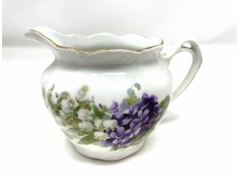Porcelain Creamer With Floral Pattern Marked England
