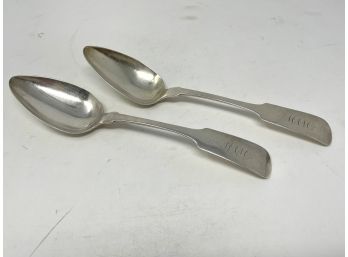 Pair Of Monogrammed Silver Spoons