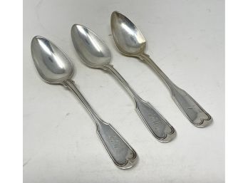 Set Of Coin Silver Spoons - Monogrammed