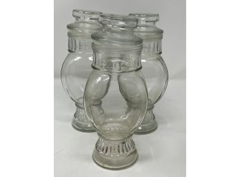 Vintage Glass Covered Apothecary Jars
