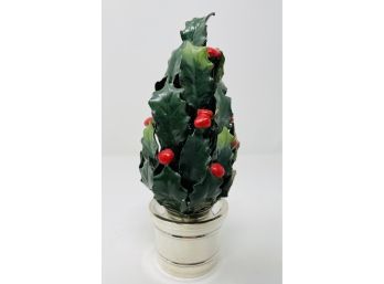 Antique Coalport Porcelain Tree With Weighted Sterling Base