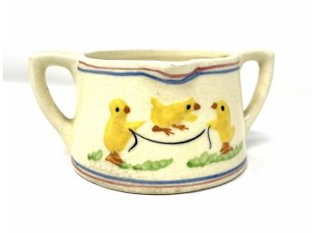 Antique Porcelain Duck Two Handled Children's Cup