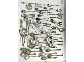 Mixed Silverplate And Stainless Flatware