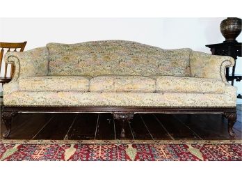 Antique Chippendale Sofa In Custom Upholstery - Good Condition