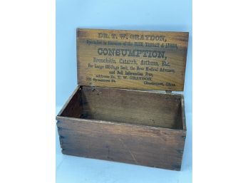 Antique Wooden Crate With Advertising - As Is