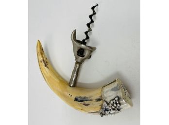Antique Bone And Sterling Corkscrew - Monogrammed