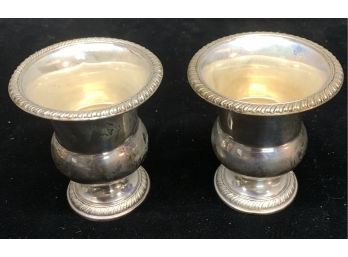 Pair Of Sterling Silver Urns