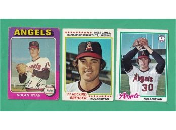 3 Nolan Ryan Baseball Cards