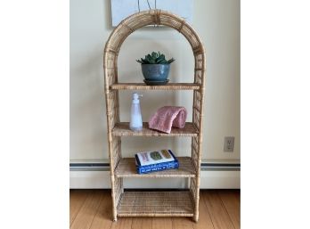 Woven Wicker Shelving Unit - Contents Not Included