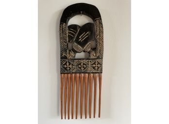 Carved Wooden Comb Wall Hanging