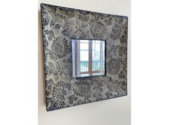 Contemporary Tin Floral Framed Mirror