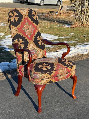 Vintage Floral Print Upholstered Lolling Chair