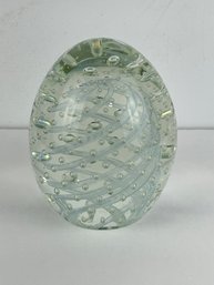 Glass Egg-Shaped Paper Weight