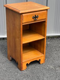 Vintage Rock Maple Chippendale Style Night Stand