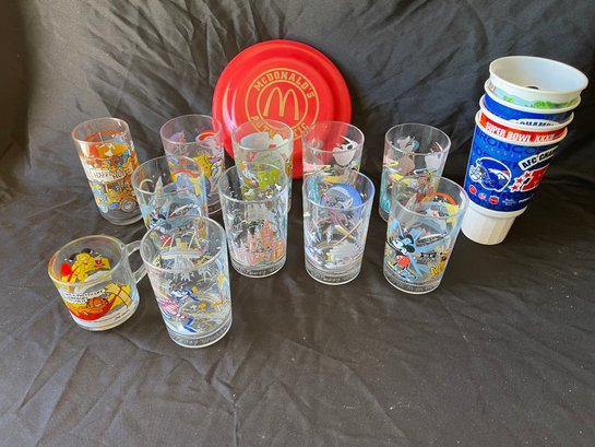 P69 Vintage Drinking Glasses And McDonalds Merchandise