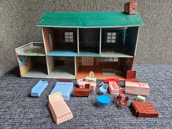 A183 - Marx Metal Doll House With Furniture 25.5'x16'x10' - LOCAL PICKUP ONLY