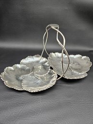 S14 - Reed & Barton Sterling Silver - Lily Leaves X103 Tray - 13.25'x7'x6.75'