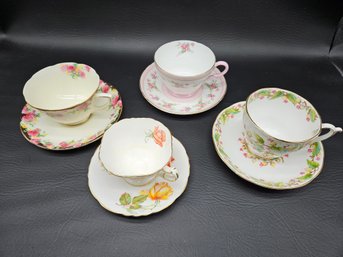 S36 - Teacup And Saucer Lot #1 - 5'to5.5' X 2'to2.5' - Shelly - Roslyn - Royal Doulton - LOCAL PICKUP ONLY