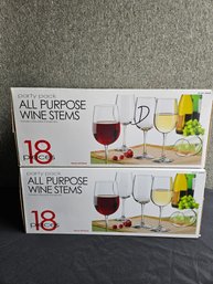 S49 - Wine Glass Lot - 29 Glasses - 9'x3' - LOCAL PICKUP ONLY