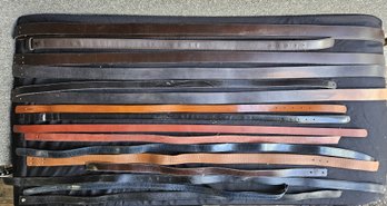 S73 - Calfskin & Cowhide Leather Belt Lot #1 - 30'to59' Total Length 1' To 1.5' Width